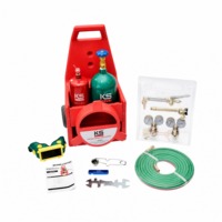 Kit de soudage et de découpe portable KS, kit de soudage oxy-acétylène avec régulateur à double manomètre, torche, buse, tuyau, cylindre, clé