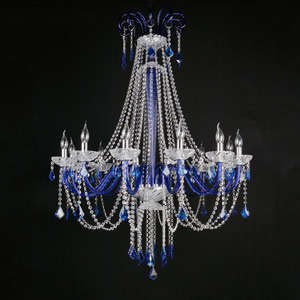 Châu Âu Phong Cách Nghệ Thuật Hiện Đại Độc Đáo Màu Xanh Pha Lê Đèn Chùm Điều Khiển Từ Xa Tiết Kiệm Năng Lượng Có Thể Điều Chỉnh Chiều Cao Cho Phòng Khách Sang Trọng - Product Image 6