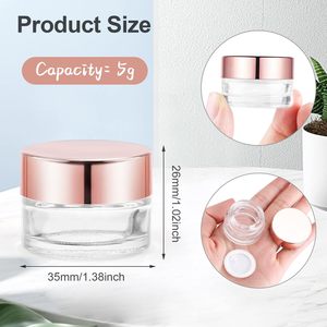Tarros de Crema Cosmética de Plástico PS Transparente de 1OZ, 2OZ y 4OZ, con Tapas Rosadas y Doradas, Color Personalizado - Product Image 2