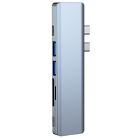 Hub Thunderbolt 3 7 en 1 pour Mackbook Pro avec lecteur de carte Sd/tf de charge 4K Hd Mi Pd Hub Usb 3.0 Type C 7 Ports