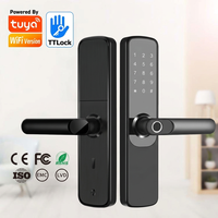 Serrure intelligente WiFi Tuya avec empreinte digitale biométrique, mot de passe, carte IC, stockage cloud, serrure numérique intelligente TTlock pour portes et portails en aluminium