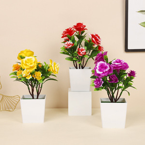 ดอกคามีเลียประดิษฐ์จาก Yiwu Datuo Florist ขนาด 16*22 ซม. คุณภาพสูง ทำจากพลาสติก สำหรับตกแต่งภายในและภายนอกอาคาร พร้อมกระถาง - Product Image 2