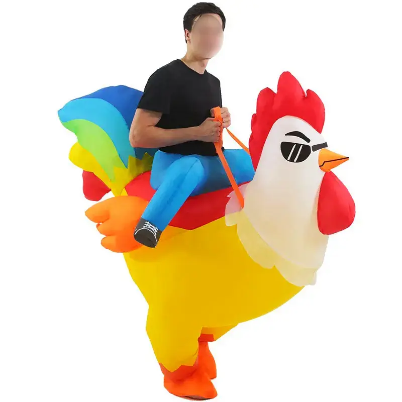 Mascotte botargas disfraz inflable Cock Linh vật Gà người lớn Halloween cosplay vui Inflatable gà trang phục