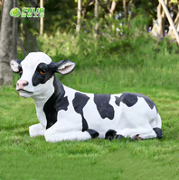Patung Sapi Buatan Ukuran Asli dari Fiberglass Resin untuk Dekorasi Taman, Lanskap Luar Ruangan, Peternakan, atau Ornamen Taman