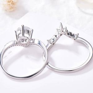 Anillo de Compromiso de Aguamarina con Corte Redondo S925, Regalo de Aniversario Significativo y Fantástico, Anillos de Boda con Banda Curva Wisbone al por Mayor - Product Image 2