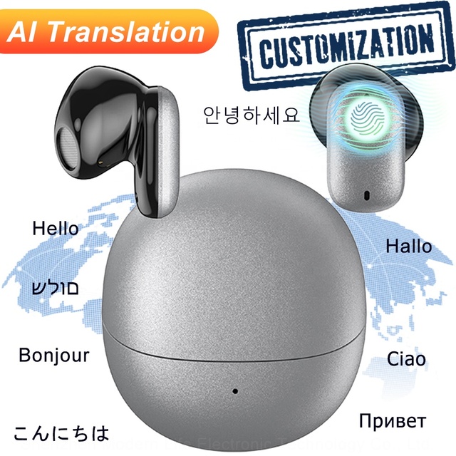 OEM YXG-13 AI Translator Earphones Mini Semi-in-ear Stereo Wireless Headphones Support Two-way Translation Online Translator