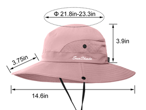Sombrero de Sol para mujer con agujero de cola de caballo ala ancha protección UV gorra de playa para pesca senderismo jardinería - Product Image 6