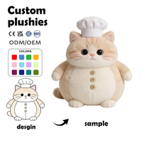 Peluche personnalisée Fat Cat Chef, ultra douce, rembourrée en coton PP, jouet mignon pour enfants, cadeau pour la Journée des enfants