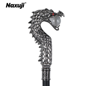 <span class=keywords><strong>Canne</strong></span> de randonnée de luxe en alliage avec tête de dragon et boule de cristal, embout en caoutchouc - Product Image 4