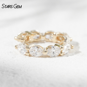 Pendientes de Clip y Aro Unisex de Moda Starsgem, Oro Sólido de 10K con Diamante Cultivado en Laboratorio, 0.7ct 1.0ct - Product Image 3