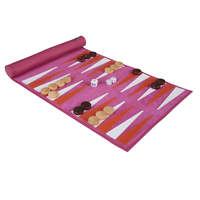 Personalisiertes Reise-Backgammon-Set auf Rolle, tragbares Backgammon-Brettspiel aus PU-Leder