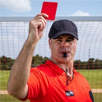 Ensemble de drapeaux d'arbitre de football, drapeaux de juge de touche, cartes rouges et jaunes avec carnet et crayon, sifflets en acier inoxydable avec La