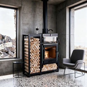 調理用暖炉ストーブ薪ストーブ屋内用オーブン付き調理と暖房用薪ストーブ - Product Image 1