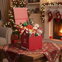 Boîte cadeau en carton en forme de sac à main de Noël avec couvercle magnétique pliable pour l'emballage de cadeaux de fête