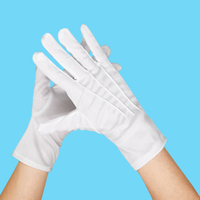 Gants de travail fins en polyester à trois brins blancs, protection solaire, danse cérémonielle, performance, gants d'étiquette unisexes