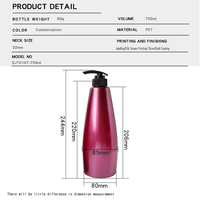 Fabricant haut de gamme 750ml PET violet Transparent shampooing moussant pompe bouteille hommes beauté emballage bouteilles en plastique pour lotion