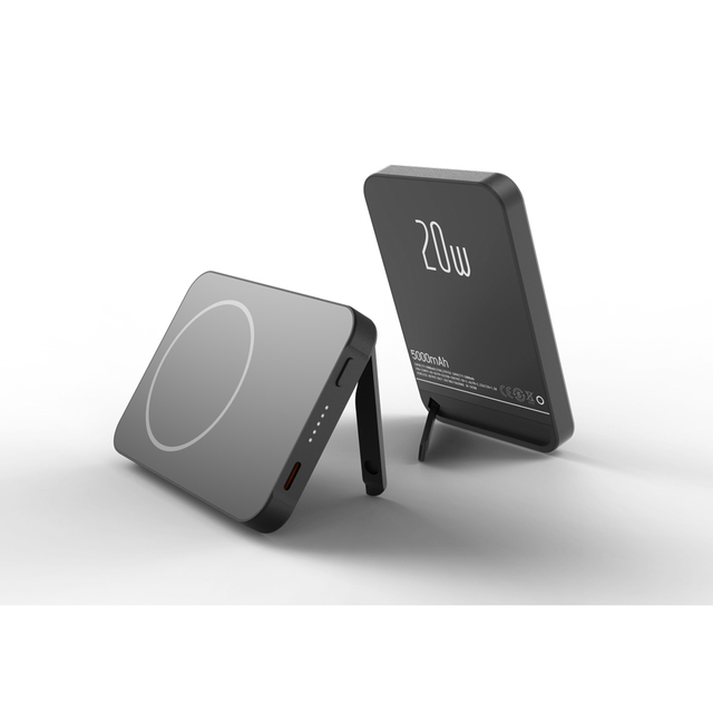All In One Stand Magnetic Power Bank Clear Glass Appearance Wide Compatibility Fast Wired And Wireless Charging External Battery