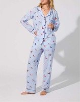 Pyjamas de famille en bambou 100% éco-responsable personnalisés, impression numérique, pyjamas de Noël surdimensionnés de luxe, ensemble deux pièces