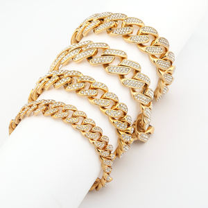 שרשרת יהלום מלא של היפ הופ קוואן שרשרת יהלום מלא סט צמיד צמיד גברים - Product Image 5