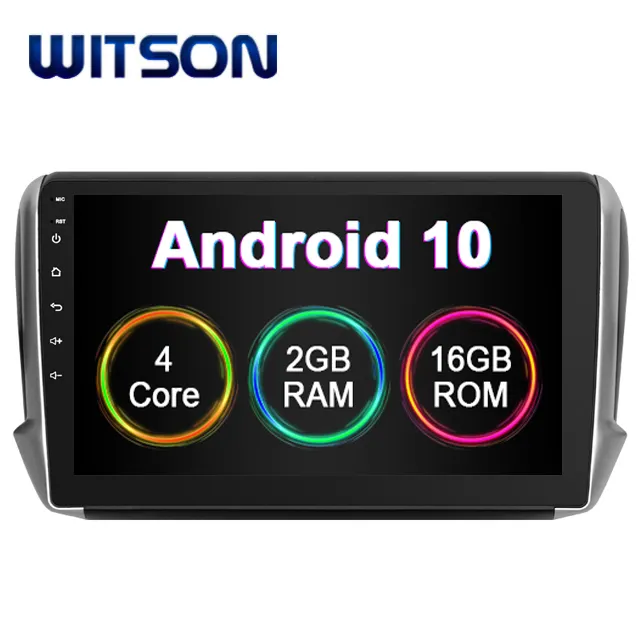 WITSON Android 10.0 2 Din รถ Dvd Player สำหรับ PEUGEOT 208/2008 2015-2018 (สูง) 2GB RAM 16GB แฟลชรถมัลติมีเดีย Universal