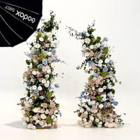 SEGRO Großhandel Hochzeitsbogen mit Blumenhorn, Blumenhintergrund, Künstlicher Seidenblumenbogen für Hochzeitsdekoration