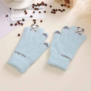 Gants en laine tricotés pour femmes, compatibles avec les écrans tactiles, chauds pour le cyclisme et la conduite, style coréen, épais, mignons, automne et hiver - Product Image 3