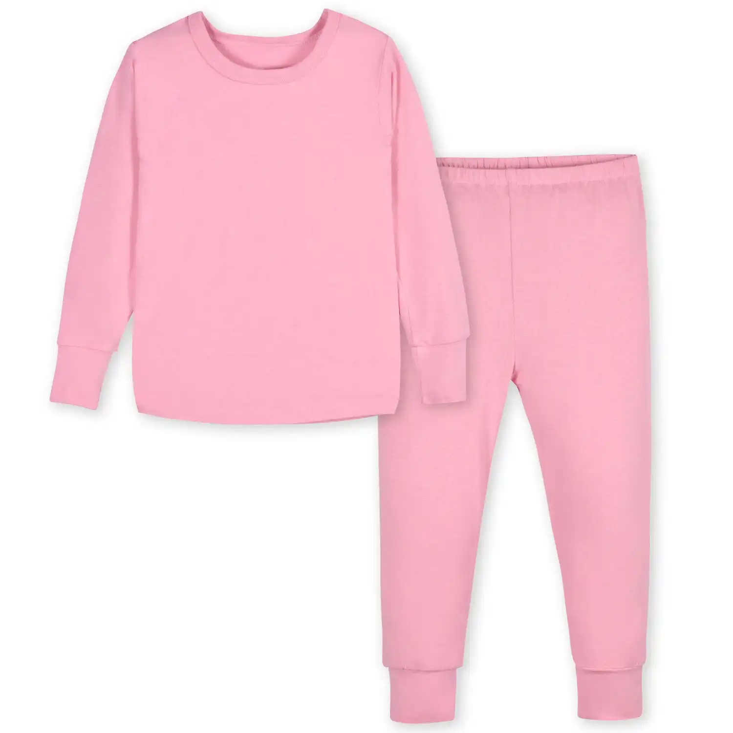 2-teilige Säuglings-und Kleinkind rosa Limonade Buttery Soft Viscose Einhorn Langarm Satin Baby Kostüm Mädchen Jungen Schlaf pyjama