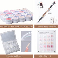 ZRKGEL Gel Constructeur Indolore 20 Couleurs Personnalisable Sans Chaleur Nude pour Extension d'Ongles Auto-Nivelant Gel Dur en Pot