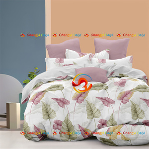 Offre Spéciale – Parure de Lit 4 Pièces en Polyester Imprimé Dispersé Motif Plantes Tropicales – <span class=keywords><strong>2</strong></span> Draps et <span class=keywords><strong>2</strong></span> Taies d'Oreiller – Venezuela - Product Image 4