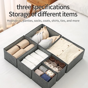 Faltbares Schubladen-<span class=keywords><strong>Organizer</strong></span>-Set für Unterwäsche - Stapelbare Stoff-Aufbewahrungsboxen für Kleidung, Unterwäsche, Kommoden-Trennwände, Schlafzimmer, Kleiderschrank - Product Image 4