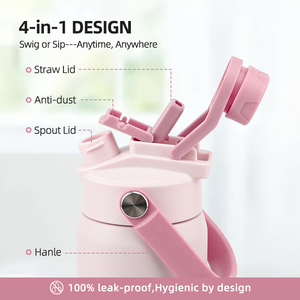 Offre Spéciale – Bouteille d'eau isotherme de 24 oz avec couvercle à paille, en acier inoxydable, pour le sport et la gym, personnalisable avec votre marque - Product Image 2