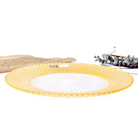Assiette de service en verre doré de luxe en gros pour fêtes, mariages et événements, vaisselle en verre, faible MOQ