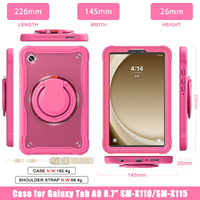 Casing Tablet Gaya Lucu untuk Anak-Anak untuk Samsung Tab A9 X110 X115 8.7 inci, Casing Kokoh dengan Stiker Kartun DIY dan Tali Selempang