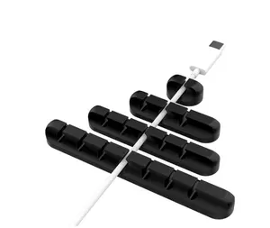 Silikon 1 yuvası 7 yuvaları tel organizatör kablo tutucu kablo yönetimi organizatör klipler ofis ev için USB kablo