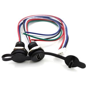 Conector tipo C a prueba de agua con PH 2,0, montaje en Panel de bloqueo de tuerca, hembra, impermeable, PD, puerto de carga rápida con cable - Product Image 2