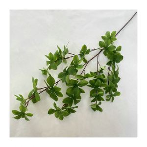 LO-591 Vente en gros de fleurs artificielles modernes à tons verts, série de tiges de fleurs vertes de variétés mixtes faites à la main, pour décoration de mariage et de maison - Product Image 5