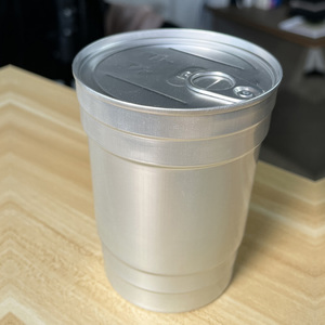 Xu hướng mới thiết kế cấp thực phẩm Grs sinh thái có thể tái chế takeout nhôm 350ml 500ml 300ml cup với bịt kín nắp nhôm - Product Image 1