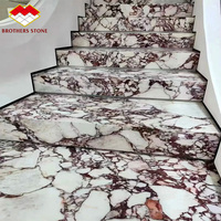 Table à manger de luxe en marbre naturel Calacatta Viola, panneaux muraux de salon à socle bas, marches d'escalier, comptoir de cuisine sur mesure