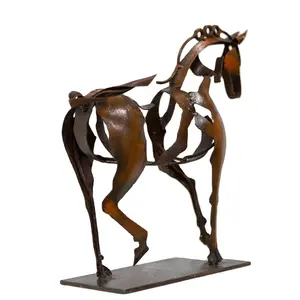 Hankim Factory Wholesale Office Art Sculpture Hollow Modern Desktop Ornament Walking Horse Sculpture