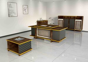 Ofis bilgisayar masası mobilya özellikleri L şekil idareci masası yönetmek için ofis masası - Product Image 5