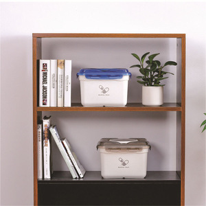 Portable Plastic Sealed Medicine Box With Inner Grid PP Material Household <b>Pill</b> <b>Storage</b> <b>Case</b> Blue Gray Color - Product Image 4