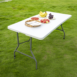 Mesa Plegable de HDPE Blanca de 180 cm (6 pies), Diseño Moderno, Rectangular, de Plástico, para Eventos al Aire Libre, Bodas y Picnics - Product Image 4