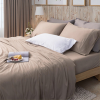 Feuilles de refroidissement en bambou tissu naturel ensemble de literie en bambou style tissé moderne taie d'oreiller en bambou