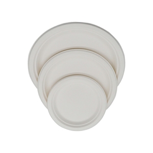 Assiette ronde biodégradable sans PFAS de 7 pouces en canne à sucre, assiette jetable pour fête - Product Image 4