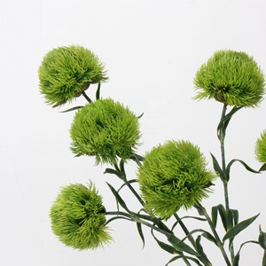 Clavel verde flor artificial goma suave Bola <span class=keywords><strong>de</strong></span> cebolla sensación hidratante Bola <span class=keywords><strong>de</strong></span> <span class=keywords><strong>Pelo</strong></span> planta paisaje decoración flor - Product Image 1