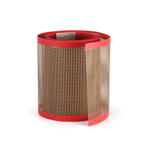 Machine de fusion anti-UV à bordure rouge 4x4 Ptfe enduit fibre de verre tissu à mailles ouvertes séchage bande transporteuse - Product Image 1