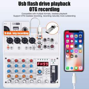 NGVM GX-06 สีขาว มิกเซอร์เสียงพกพา 6 ช่องสัญญาณ พร้อมเอฟเฟกต์เสียง 99 แบบ รองรับการบันทึกผ่าน USB ช่องต่อ XLR/TRS/RCA สำหรับการถ่ายทอดสดและการเล่นดนตรีดีเจ - Product Image 3