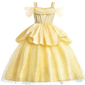 Robe de princesse Belle pour filles, costume de la Belle et la Bête pour Halloween, Noël, anniversaires, 2-10 ans - Product Image 5