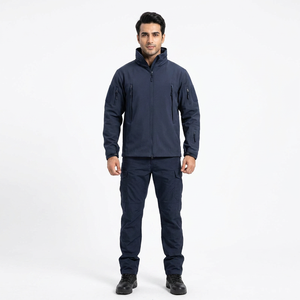 Breathable High Quality <b>Canvas</b> Stand Collar Front Logo Waterproof Softshell Jacket for Men Autumn - Product Image 1