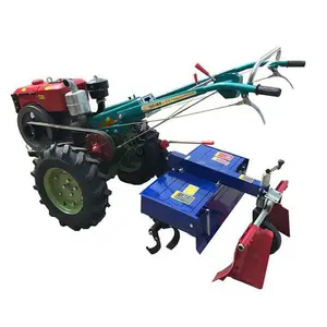 Mesin traktor berjalan 12 tenaga kuda, mesin pemotong pasak putar dua roda, traktor jalan multifungsi pertanian
